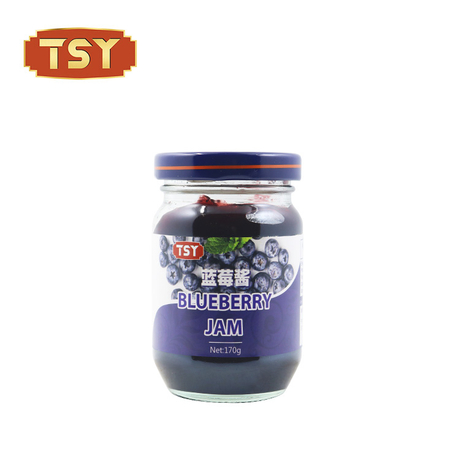 Produttore alimentare 170G 230G JAR di vetro Meno zucchero Sweet Fresh Frutto Blueberry Jam