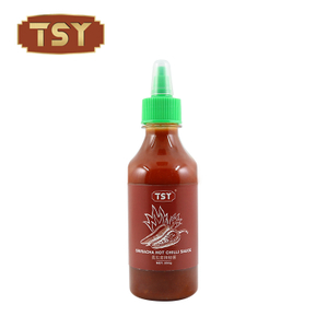 Bottiglia di plastica stile ristorante Salsa di peperoncino Sriracha extra piccante per immersione