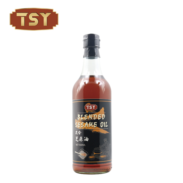 250 ml di vendita in vendita calda bottiglia di vetro commestibile olio di sesamo miscelato per supermercato